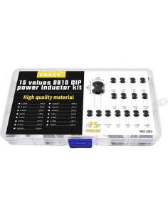 Kit de 75 Inductores Radiales VANXY 2.2uH a 10mH 8x10mm 2