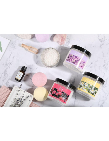 Set de Regalo Spa Luxetique 8 Piezas con Sales de Baño y Aceite