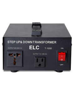 Transformador Convertidor de Voltaje ELC T-1000+ 1000W 110V/220V