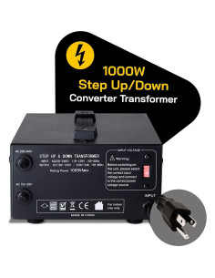 Transformador Convertidor de Voltaje ELC T-1000+ 1000W 110V/220V 2