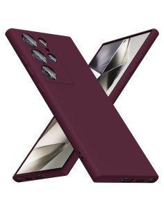 Funda Silicona Minimalista LoeoeL para Samsung Galaxy S24 Ultra Burdeos