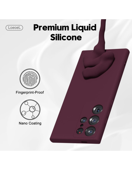 Funda Silicona Minimalista LoeoeL para Samsung Galaxy S24 Ultra Burdeos Funda Silicona Minimalista LoeoeL para Samsung Galaxy S24 Ultra Burdeos