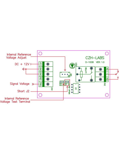 Placa de Relé Comparador de Voltaje 12V DC 10A Electronics-Salon