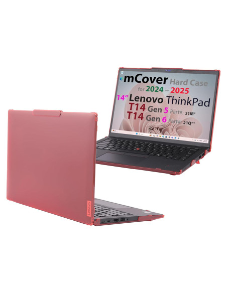 Funda Dura mCover para Lenovo ThinkPad T14 Gen 5/6 14" Rojo