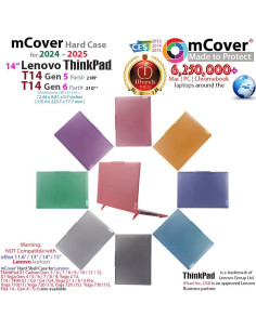 Funda Dura mCover para Lenovo ThinkPad T14 Gen 5/6 14" Rojo 2