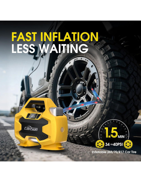 Compresor de Aire CARSUN 150 PSI Portátil Doble Cilindro 12V