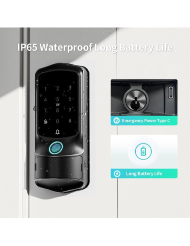 Cerradura Inteligente LEELEN H1-2 con Huella Dactilar y App