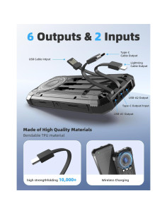 Banco de Energía Solar 20000mAh Nuynix Cargador Inalámbrico 15W 2