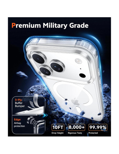 Funda Transparente Magnética FNTCASE para iPhone 17 Pro Slim