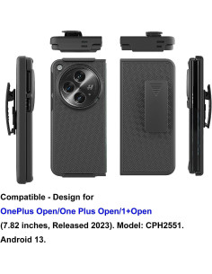 Funda Ailiber para OnePlus Open con Clip de Cintura y Protector 2