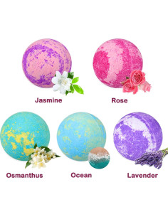 Juego de Regalo de 5 Bombas de Baño y 4 Velas Aromáticas OFUN 2