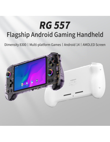 Consola de Juegos Portátil RG557 Android 14 256GB 5.48" OLED