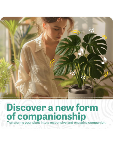 Maceta Robótica PlantPetz Blanca 10cm - Interactiva y Musical