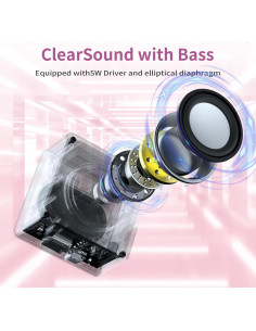 Altavoz Bluetooth LENRUE A01 Mini 5W Rosa Inalámbrico 2