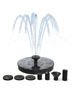 Fuente Solar AMZtime 2025 con 6 Boquillas para Jardín