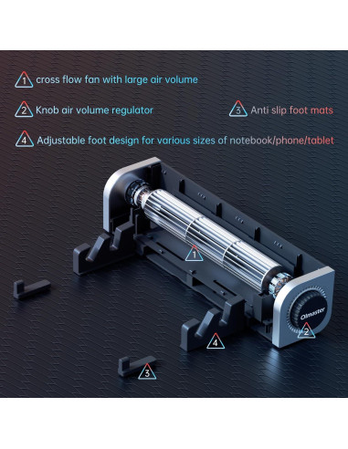 Enfriador de Laptop OImaster con Soporte Ajustable y Ventilador USB