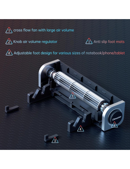 Enfriador de Laptop OImaster con Soporte Ajustable y Ventilador USB