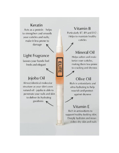 Bolígrafo Aceite para Cutículas Elite Naranja 17g Hidratante
