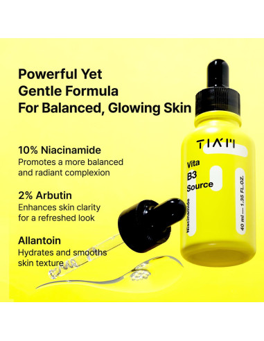 Suero TIA'M Vita B3 40 ml - 10% Niacinamida y 2% Arbutina