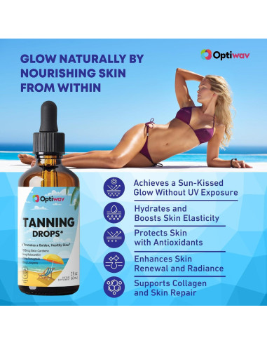 Gotas de Bronceado Sin Sol Optiwav 60 mL - Vegano y Sin Azúcar