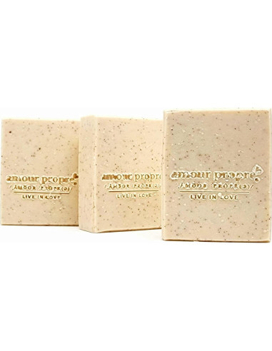 Jabón Artesanal Exfoliante de Leche de Coco y Nuez - 3 Unidades