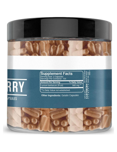 Cápsulas de Baya de Goji Elementos de la Tierra 200 Unidades