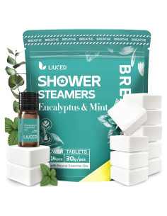 Bombas de Ducha Aromaterapia LIUCED Eucalipto y Menta 14 Pzas