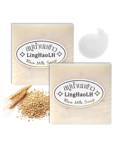 Jabón de Leche de Arroz LingHaoLH 2 Piezas Hidratante