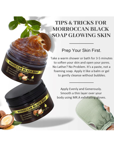 Jabón Negro Marroquí MR.A 100g Exfoliante Hidratante SPA