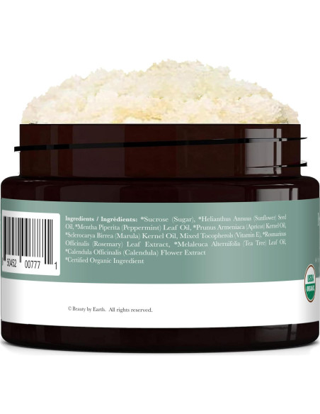Exfoliante Corporal Orgánico Beauty by Earth Té de Menta 283g