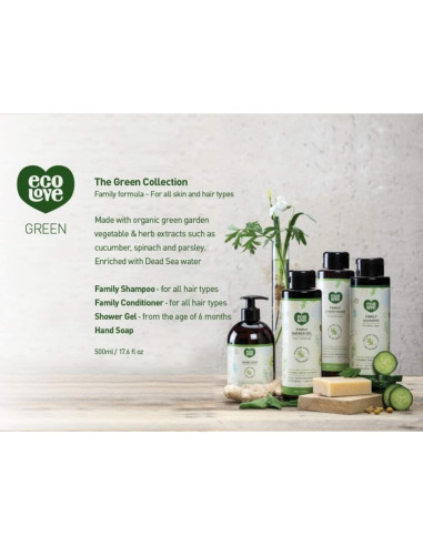 ecoLove Gel de Ducha y Jabón de Manos Orgánico Vegano 2x500ml