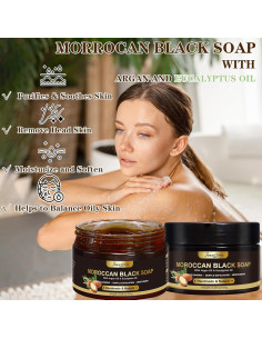 Jabón Negro Marroquí Joanssore 2 Unidades Exfoliante Corporal 2