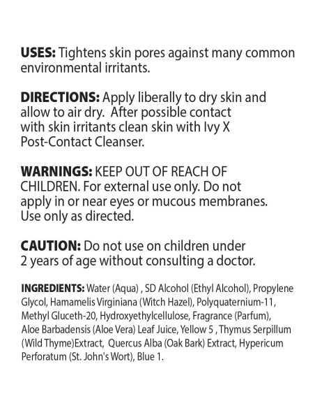 CoreTex Ivy X Spray Barrera de Piel 236.6 ml - Protección Hiedra Venenosa