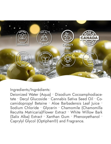 Jabón Corporal Natural Priya Spa 473 ml Omega-3 Cañamo Aloe