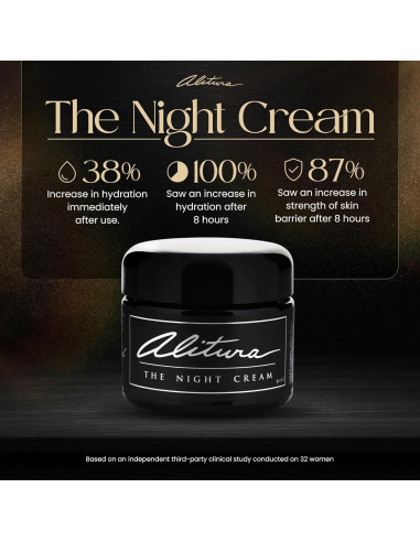 Crema Nocturna Hidratante Alitura 50ml - Antiarrugas 10% Ácido Hialurónico