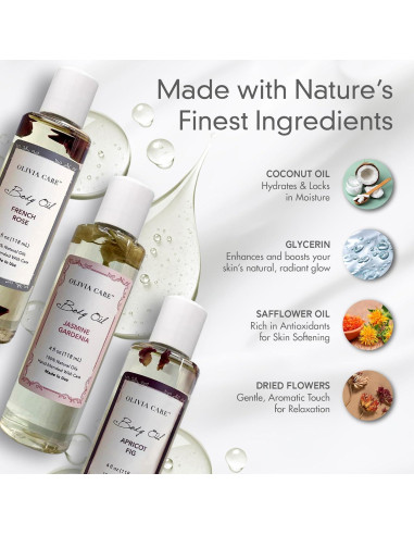 Aceites Corporales Olivia Care 3 Pack - Higo, Rosa, Jazmín