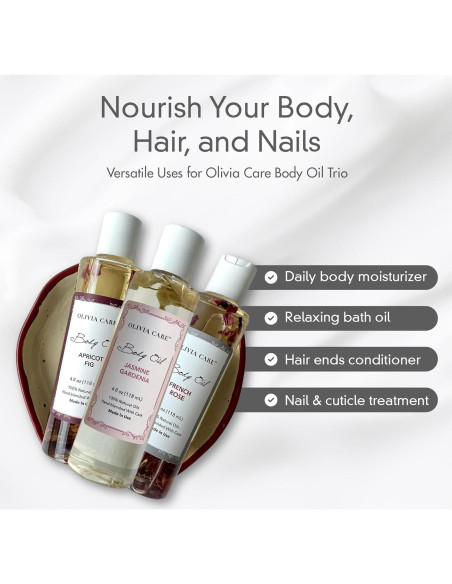 Aceites Corporales Olivia Care 3 Pack - Higo, Rosa, Jazmín