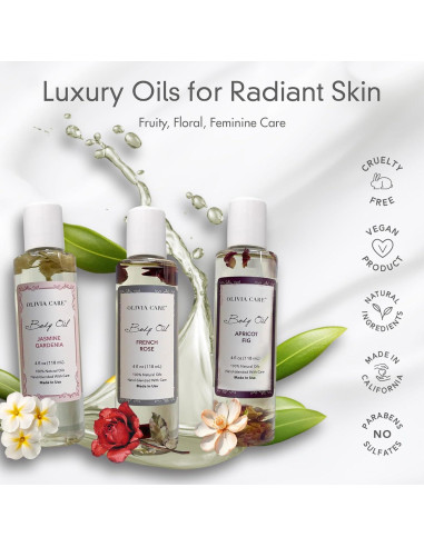 Aceites Corporales Olivia Care 3 Pack - Higo, Rosa, Jazmín
