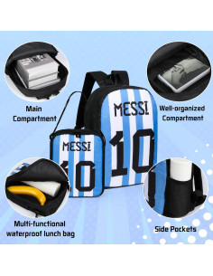 Mochila Impermeable Mukity 16" con Bolsa de Almuerzo y Papelería 2