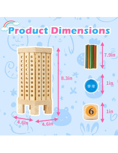 Juego de Mesa Montessori WodGod de Madera con 42 Palitos 2