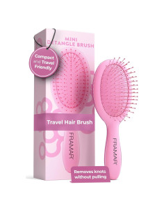Cepillo Desenredante Mini FRAMAR Rosa Mate - Viaje, Todos Tipos de Cabello