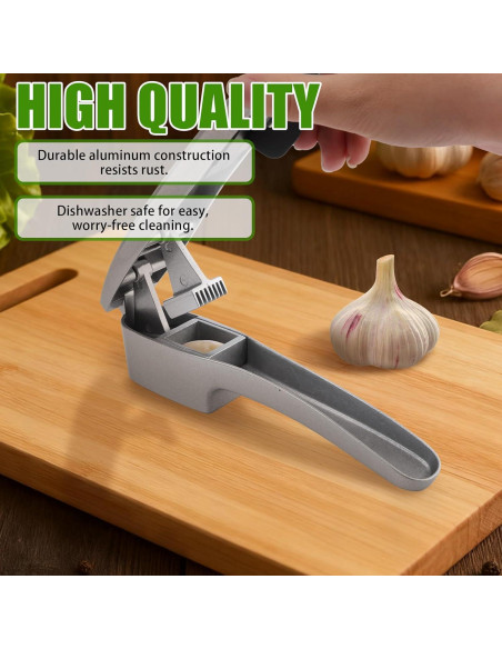 Juego de Prensa y Pelador de Ajo ZTTM - Aluminio y Silicona Juego de Prensa y Pelador de Ajo ZTTM - Aluminio y Silicona