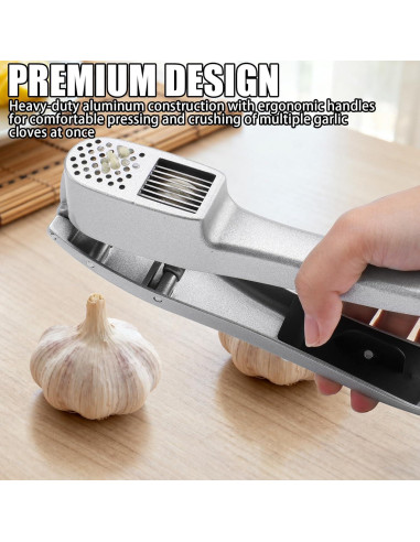 Juego de Prensa y Pelador de Ajo ZTTM - Aluminio y Silicona