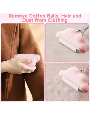 Mini Rodillo Quitapelusas Reutilizable Sunbrnhome Rosa 150 Hojas