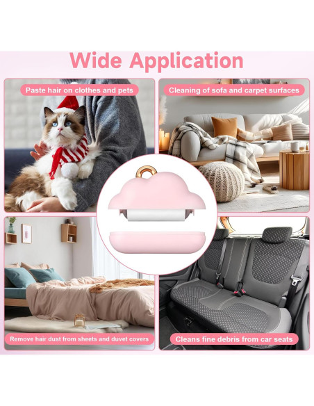 Mini Rodillo Quitapelusas Reutilizable Sunbrnhome Rosa 150 Hojas