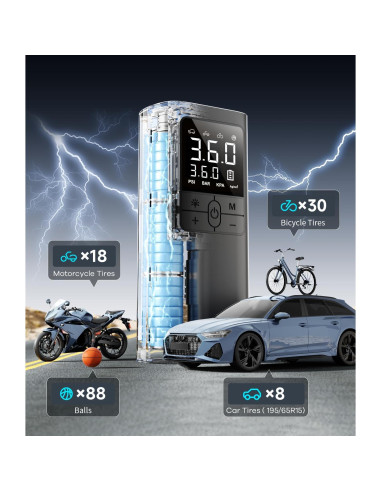 Inflador Digital de Neumáticos Portátil Genérico 150PSI