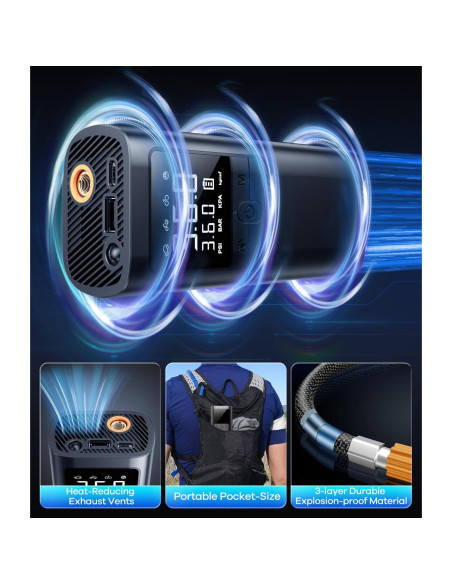 Inflador Digital de Neumáticos Portátil Genérico 150PSI