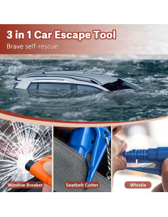 Herramienta de Escape de Emergencia CARFIB 3-en-1 Rompeventanas 2