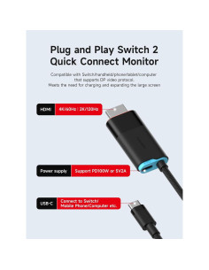 Dock Hagibis Switch2 USB C a HDMI 4K 60Hz para Nintendo Switch 2