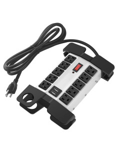 Regleta de Potencia CCCEI 10 Salidas 2 USB 2700J Metal Gris